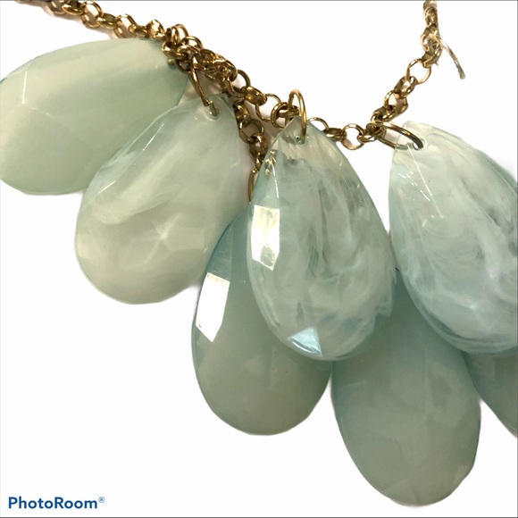 Double Layer Stone Statement Necklace - Picture 2 of 2